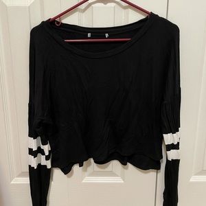 Flowy Black Crop Top